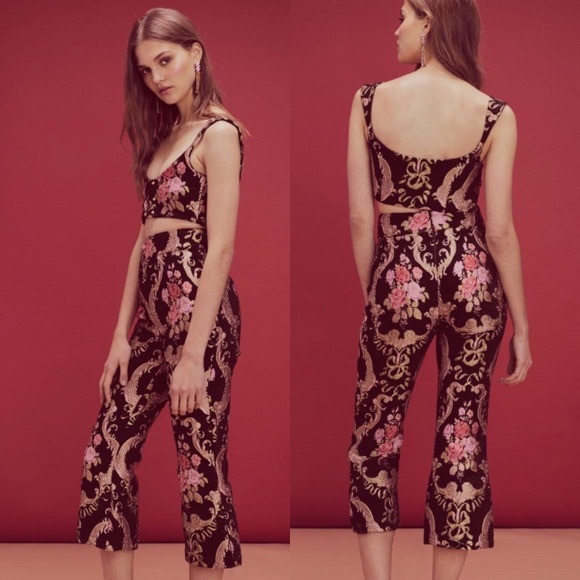 For Love & Lemons Brocade Pants,All Products : American Fashion Style Bags On Sale